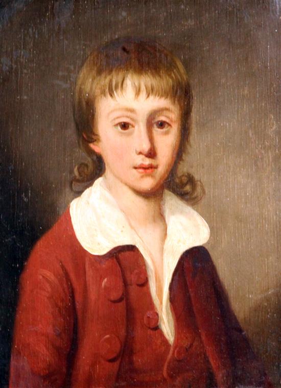 Late 18th century English School Portrait of a youth 9.75 x 7.5in.